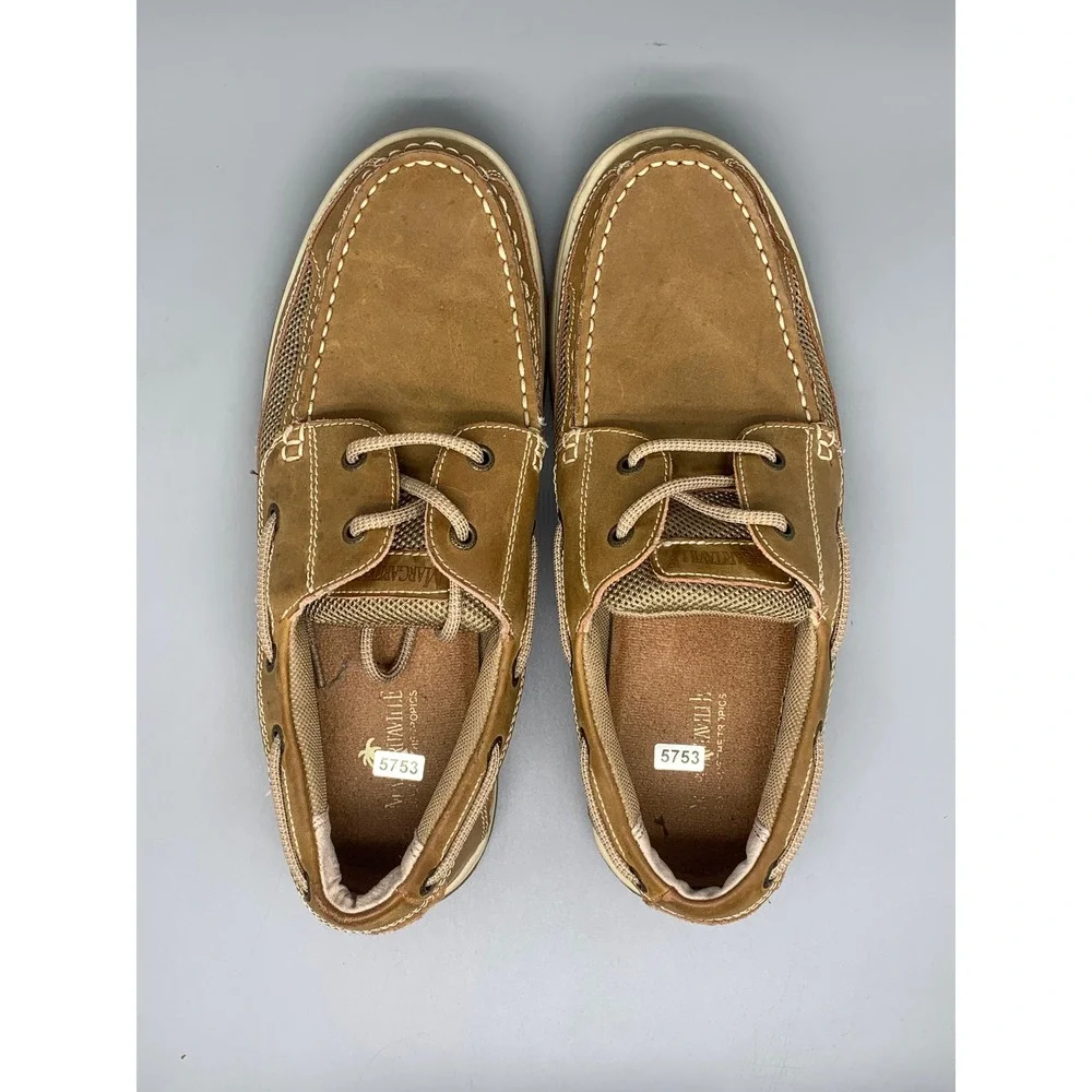 Margaritaville Anchor Lace Up Brown Boat Shoes MG1301F Men's Sz 11.5